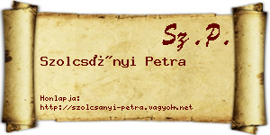 Szolcsányi Petra névjegykártya