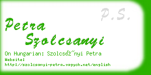 petra szolcsanyi business card